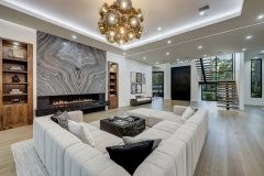 Living Room with Linear Gas Fireplace